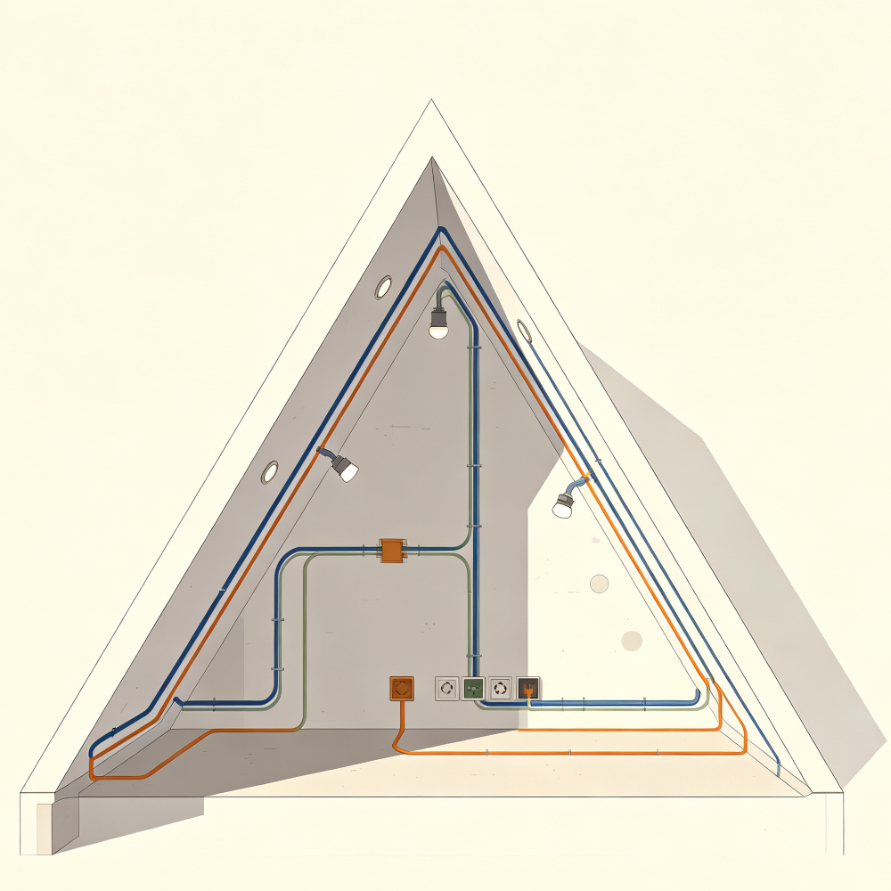 12 Attic Electrical Installation - Image 1